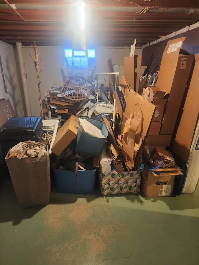 Roll-off dumpster container at job site for 2 Yard Dumpster Rental in Beaver